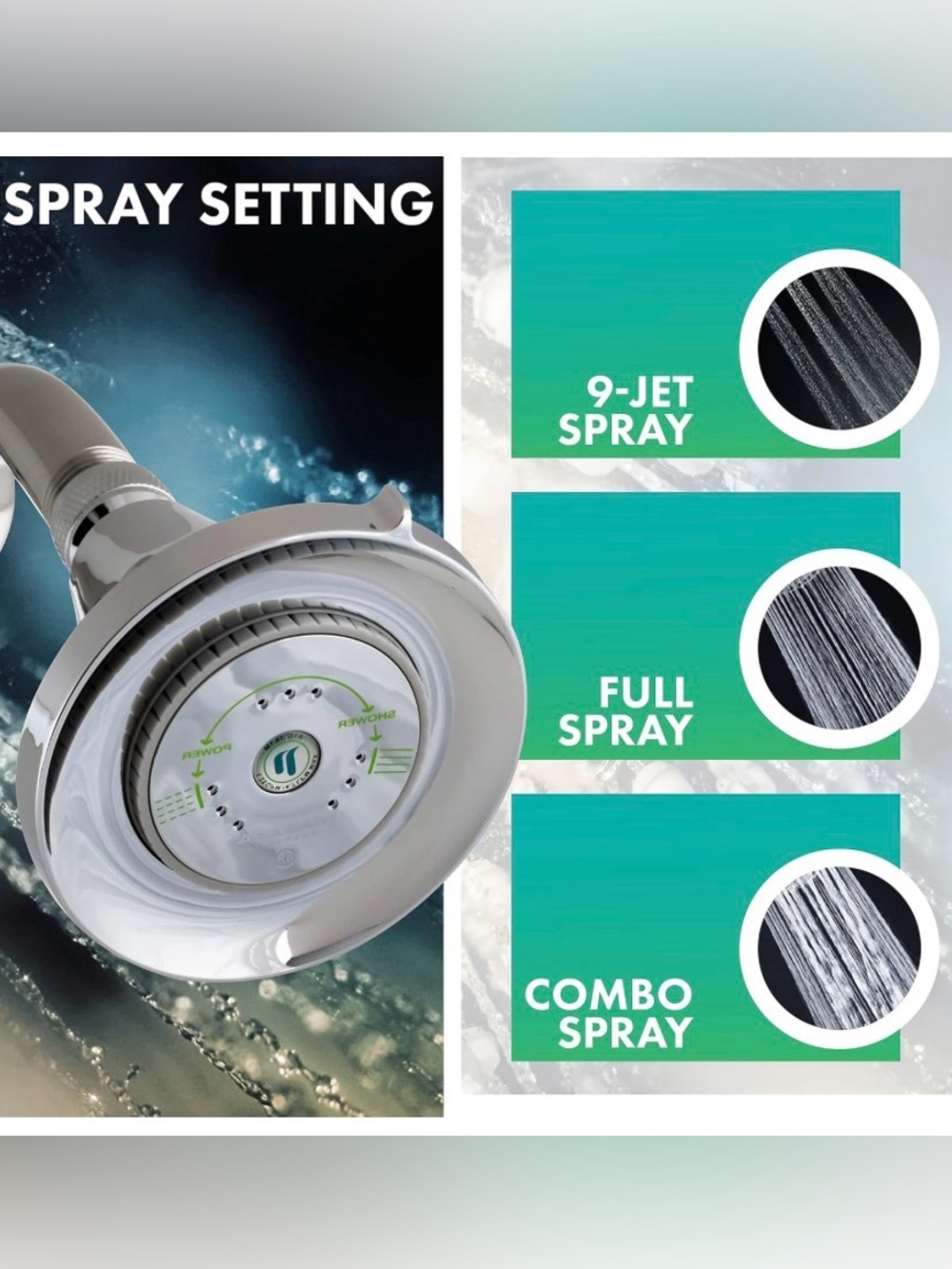 Niagara Conservation Water Saving Bathroom Kit Shower Head 2 Aerators Timer